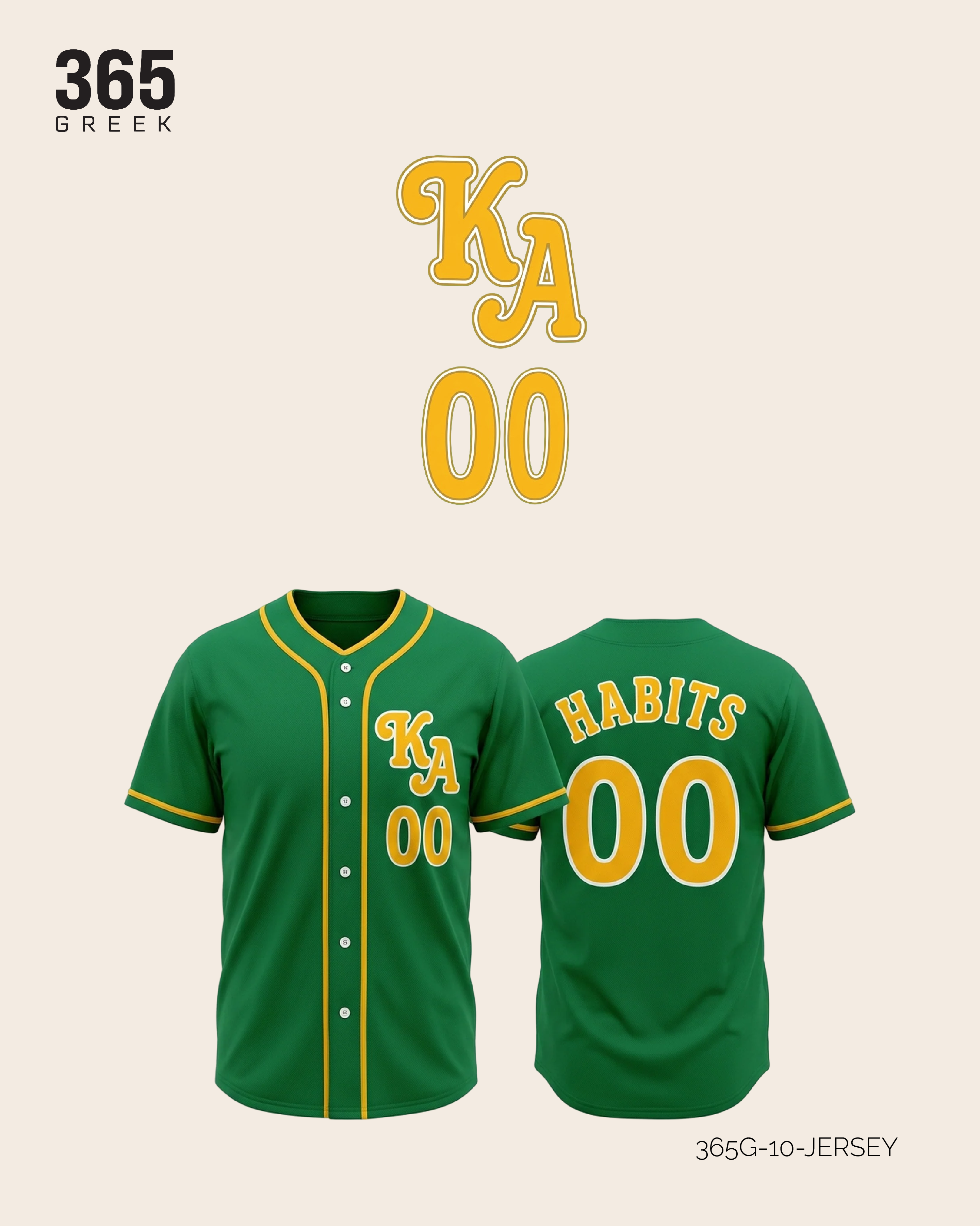 Kappa Alpha Order - Kelly Green Baseball Jersey