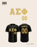 Alpha Sigma Phi - Black and Gold Baseball Jersey