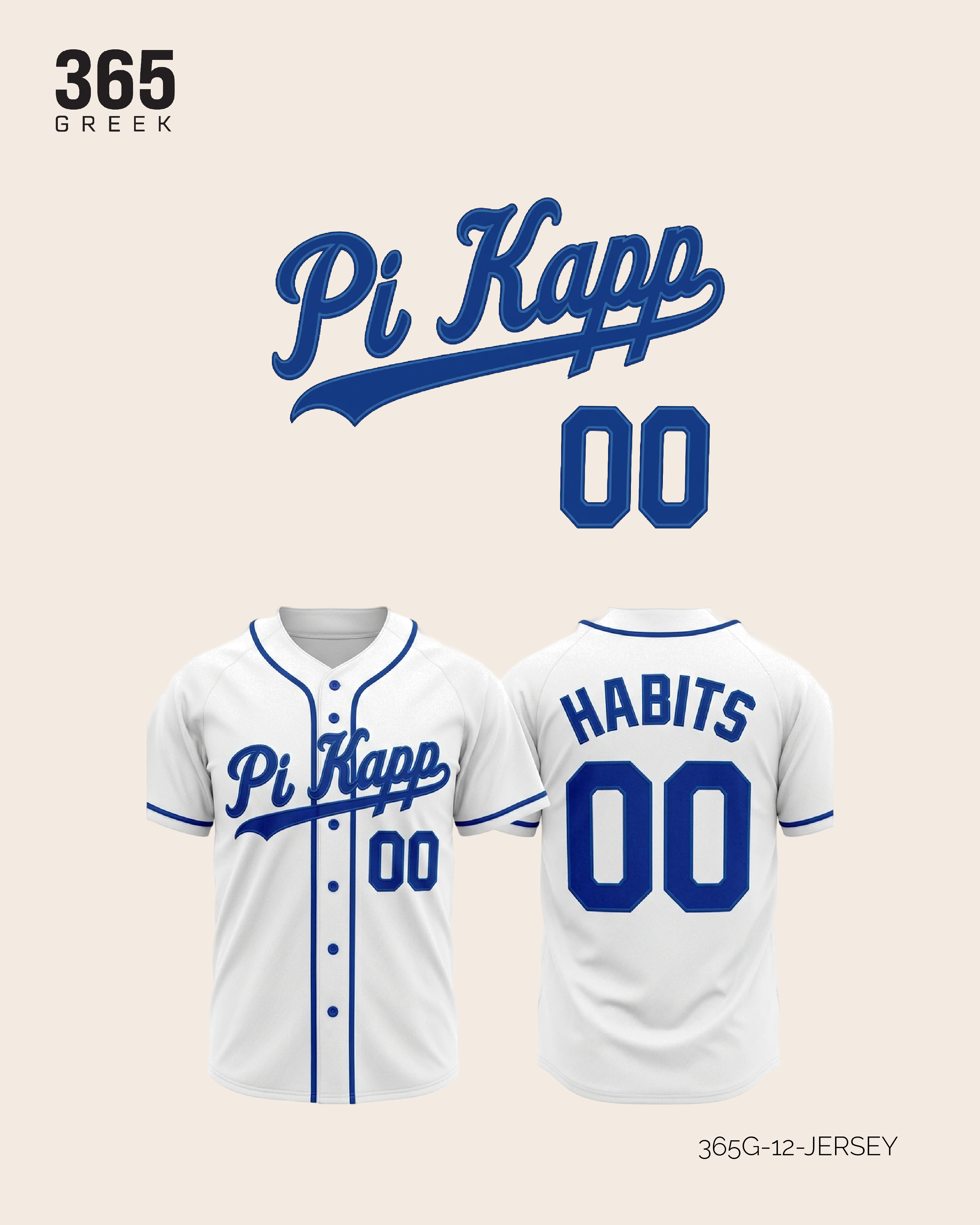 Pi Kappa Phi - Royal Script Baseball Jersey
