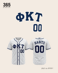 Phi Kappa Tau - Navy Pinstripe Baseball Jersey