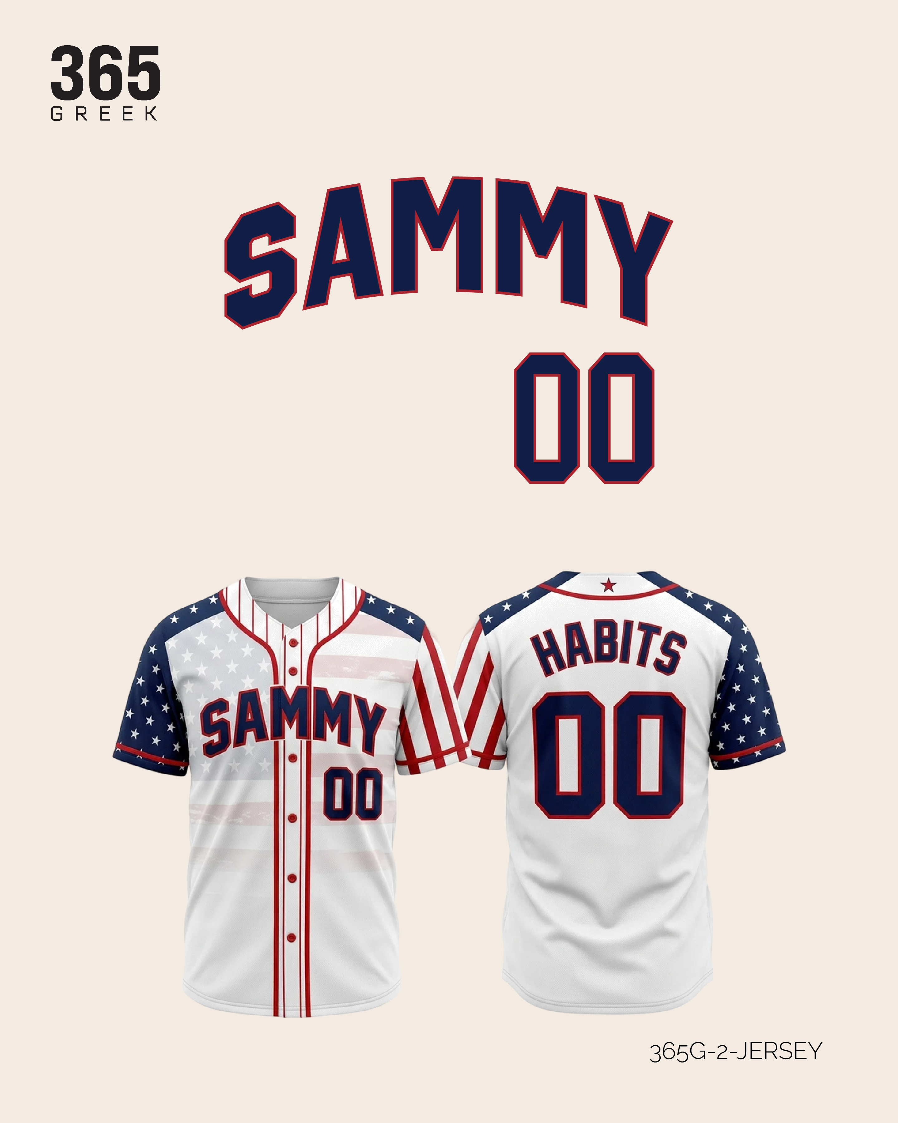 Sigma Alpha Mu - Stars and Stripes Baseball Jersey