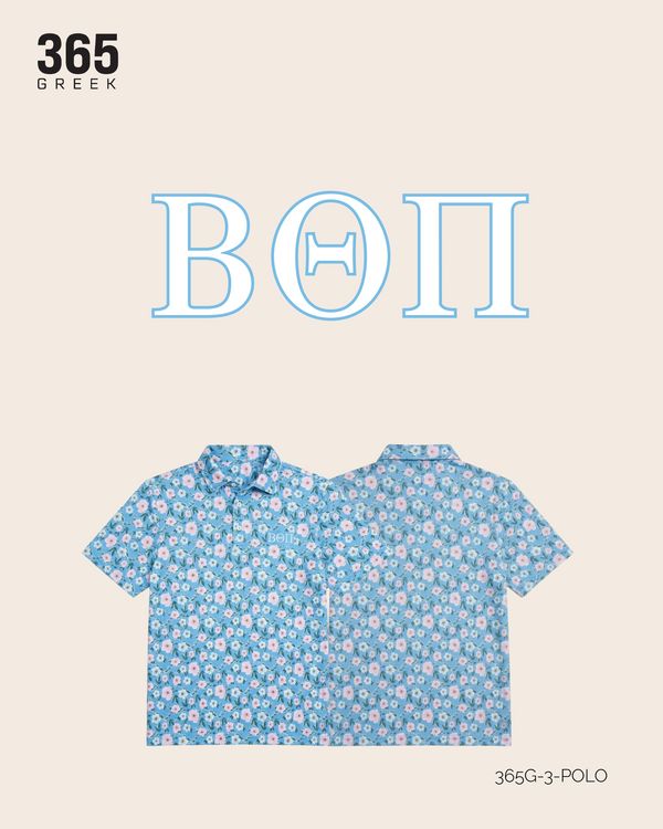 Beta Theta Pi - Blue Floral Polo