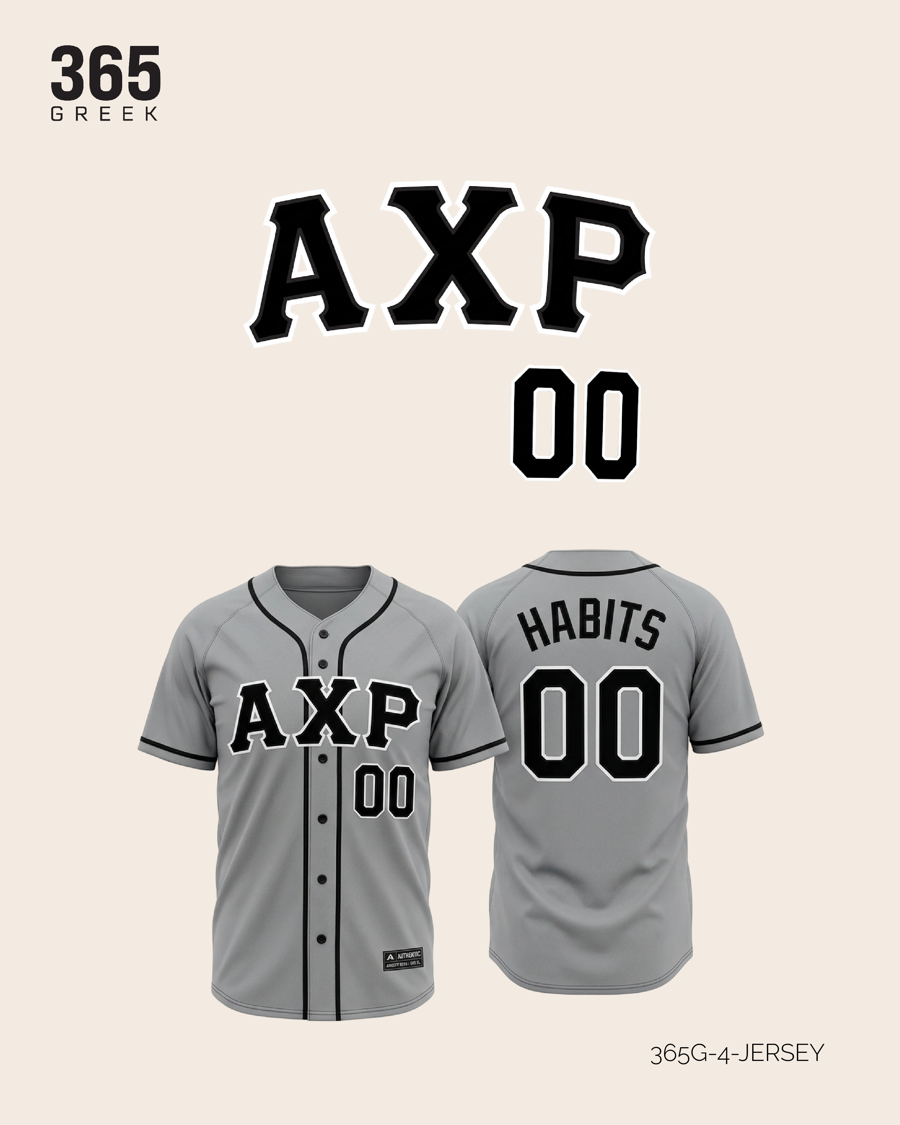 Alpha Chi Rho - Road Grey Baseball Jersey