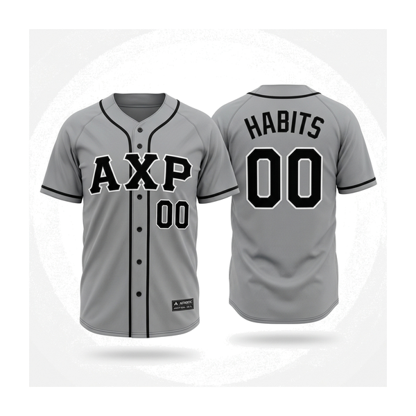 Alpha Chi Rho - Road Grey Baseball Jersey
