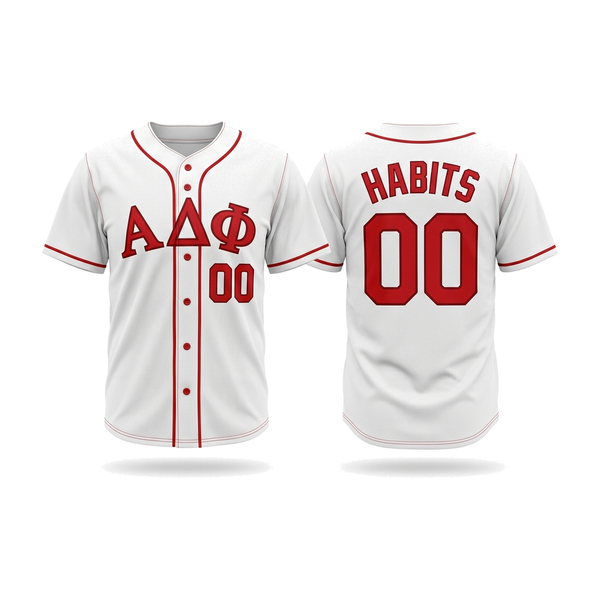 Alpha Delta Phi - Sunday Whites Baseball Jersey