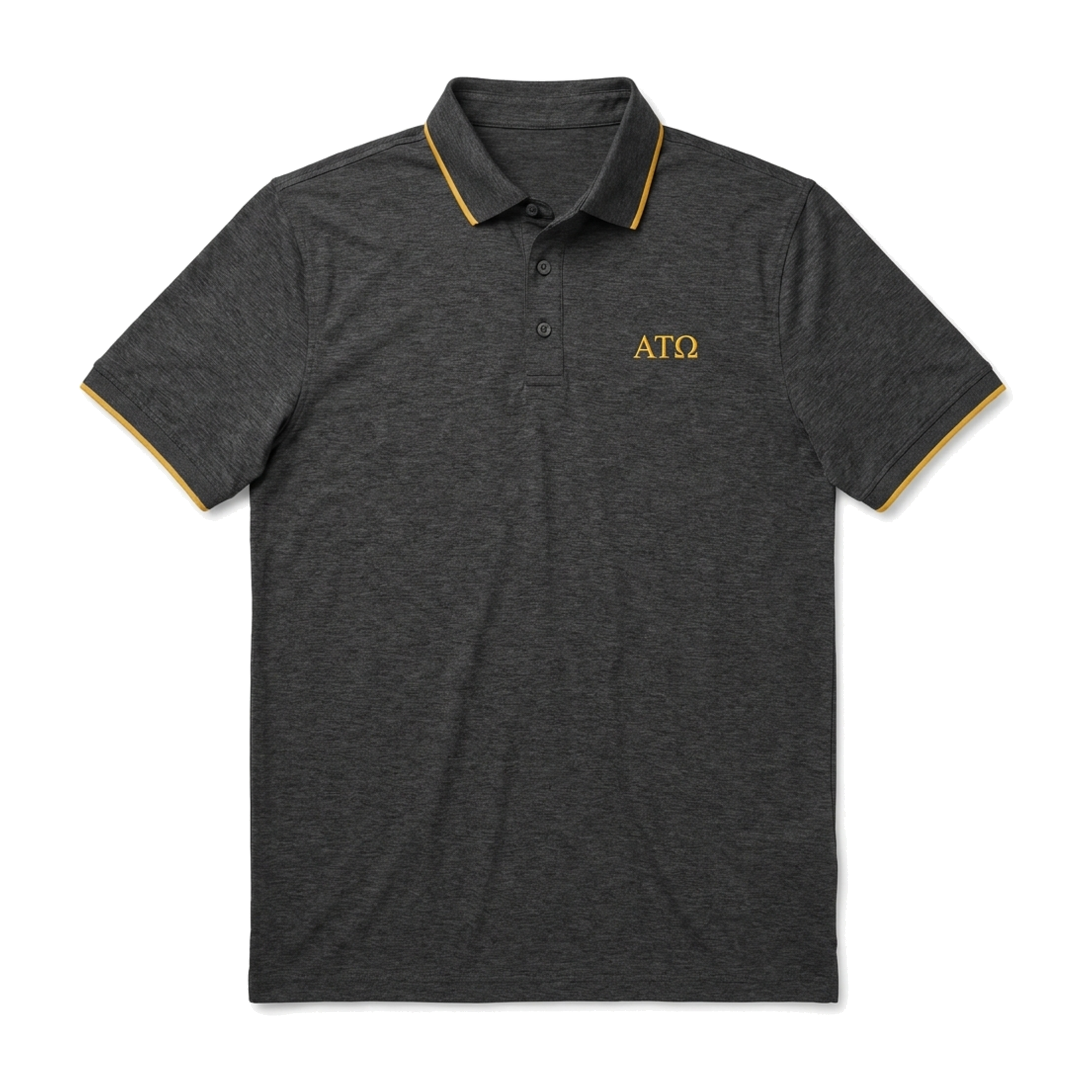 Alpha Tau Omega - Charcoal Tipped Collar Polo