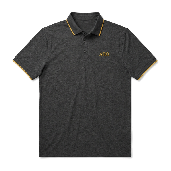 Alpha Tau Omega - Charcoal Tipped Collar Polo
