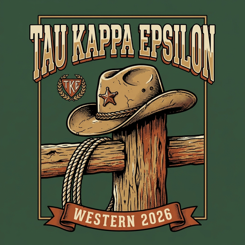Tau Kappa Epsilon Western T-Shirt design