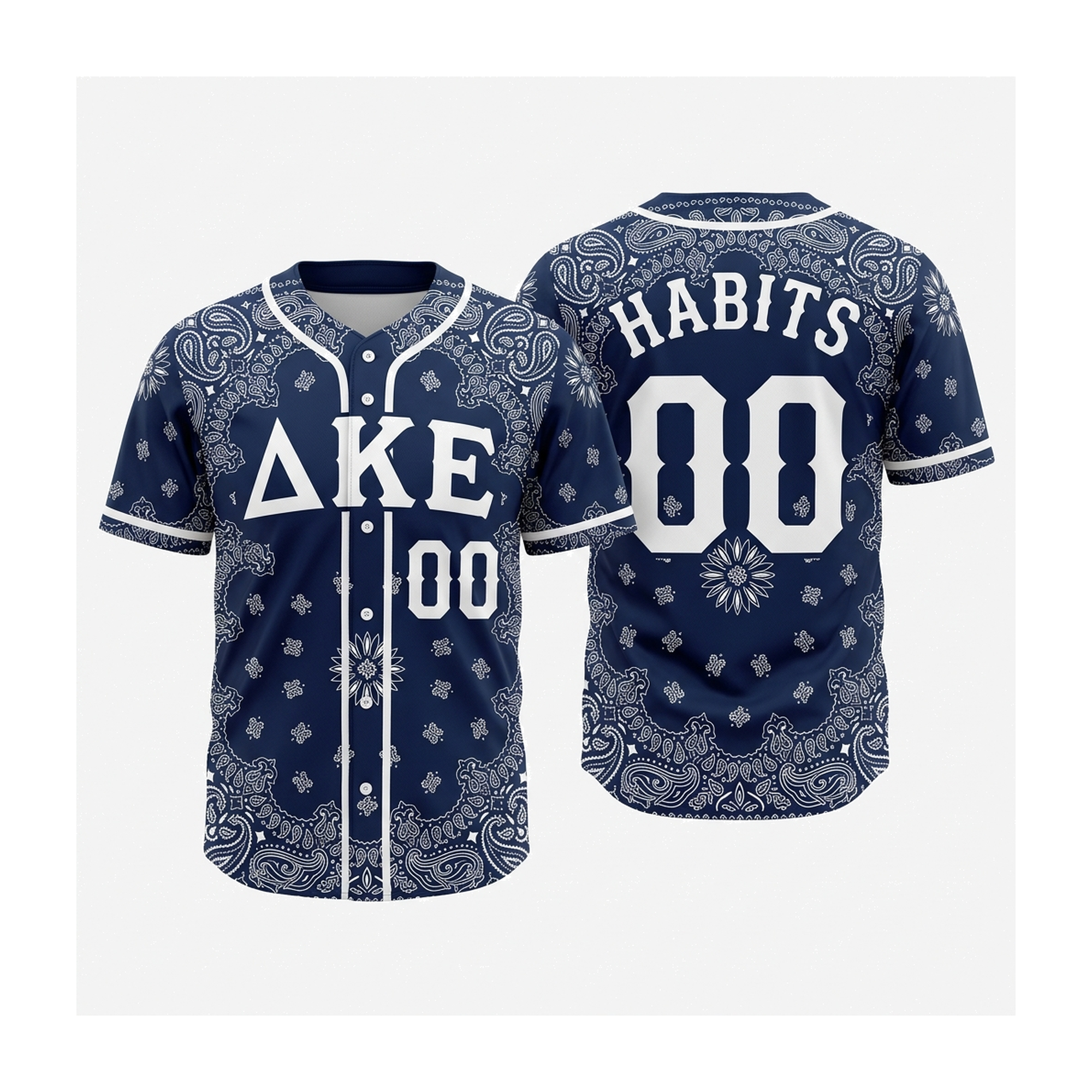 Delta Kappa Epsilon bandana paisley baseball jersey