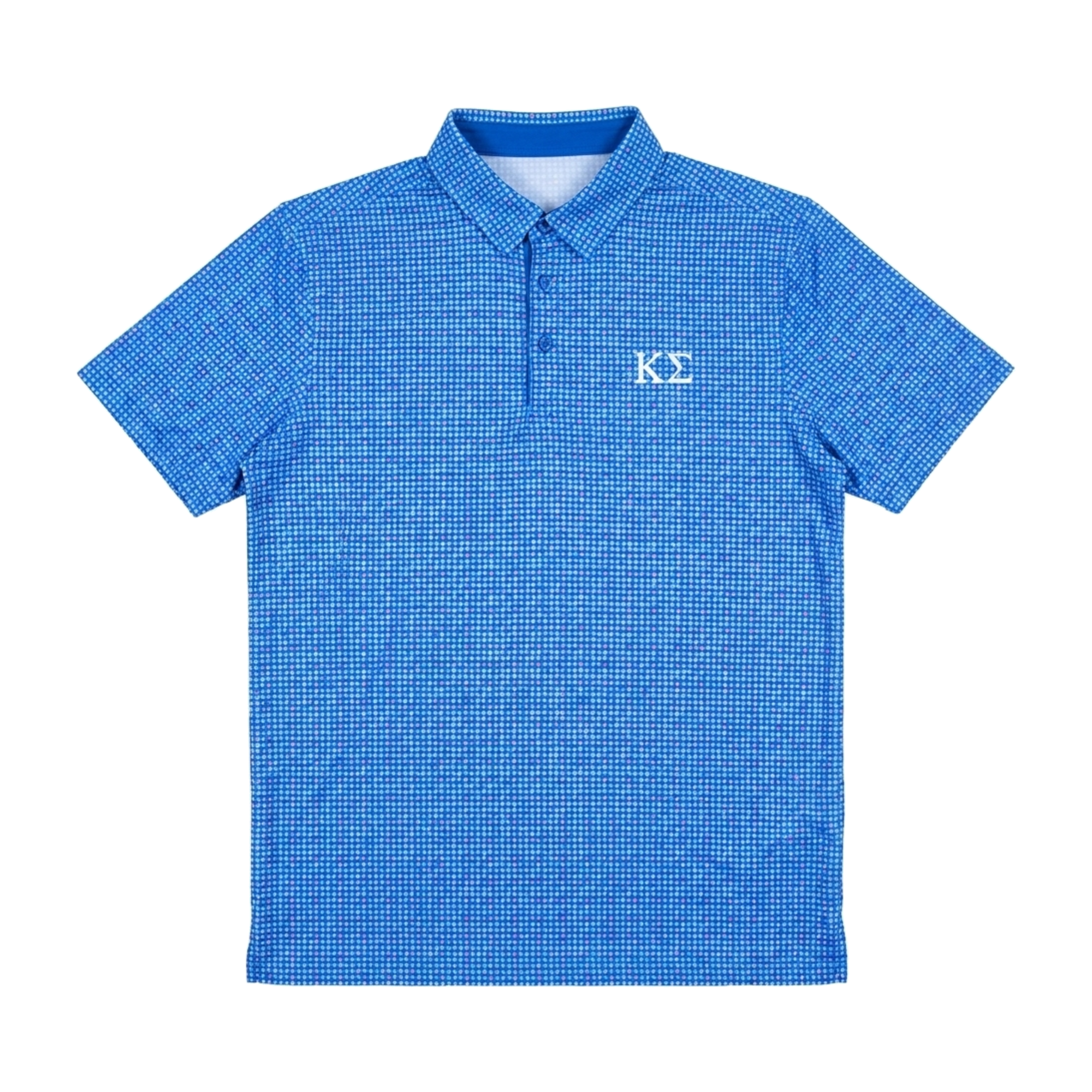 Kappa Sigma - Blue Micro-Check Polo