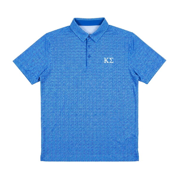 Kappa Sigma - Blue Micro-Check Polo