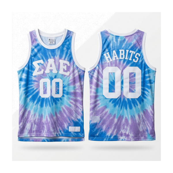 Sigma Alpha Epsilon - Tie Dye Haze Basketball Jersey