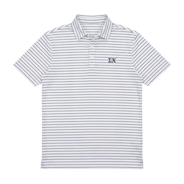 Sigma Chi - Navy Feeder Stripe Polo