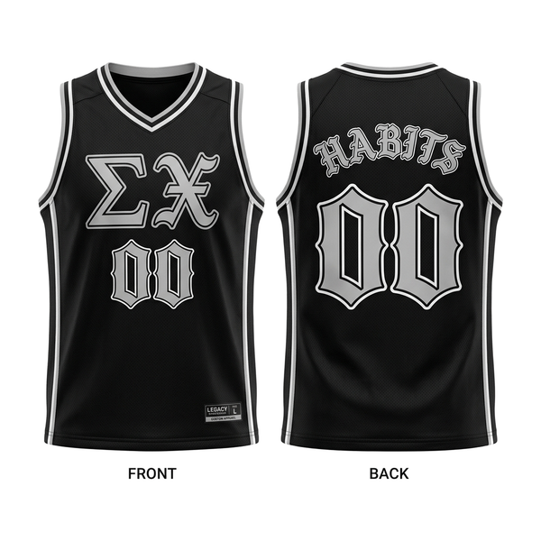 Sigma Chi - Old English Basketball Jersey