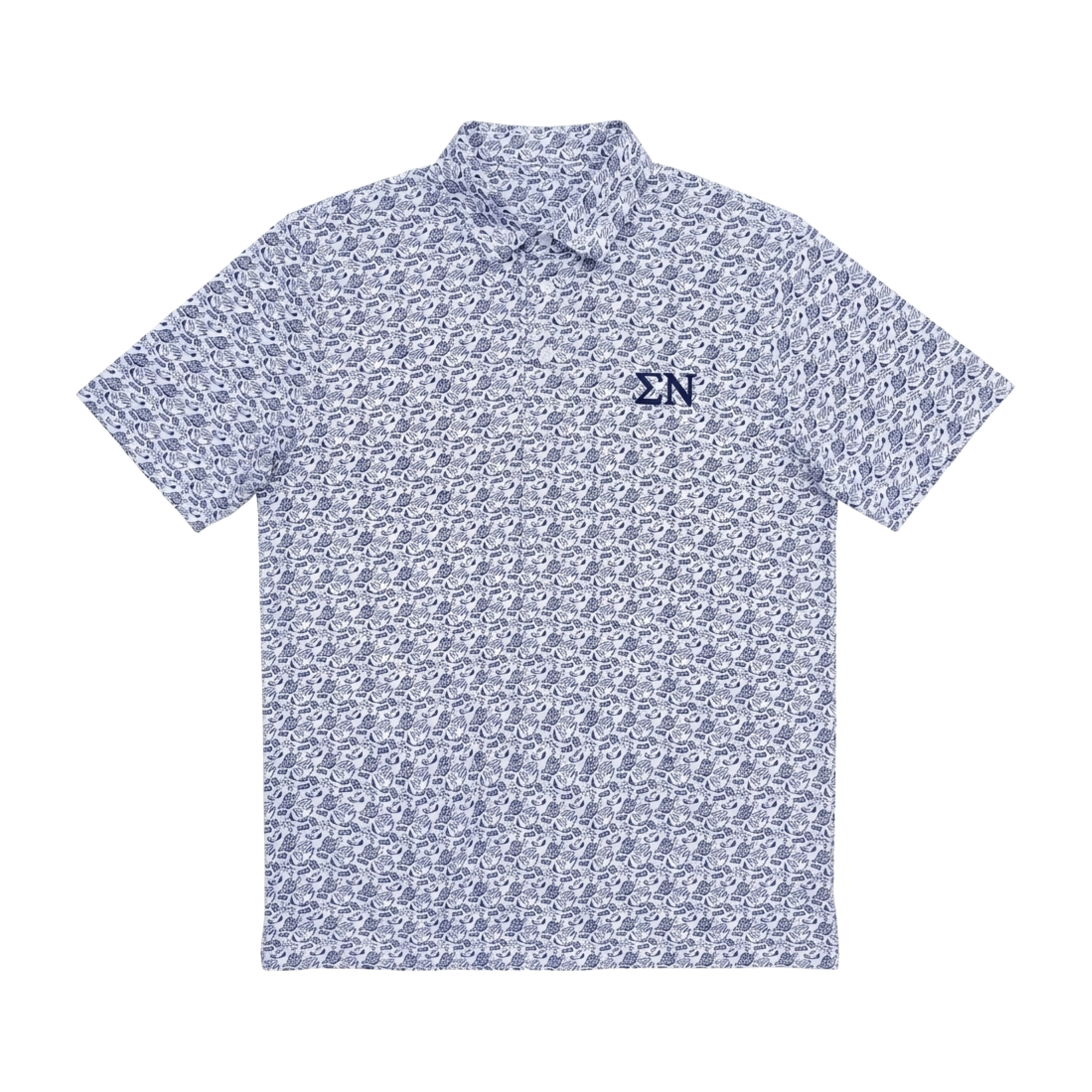 Sigma Nu - Doodle Print Polo