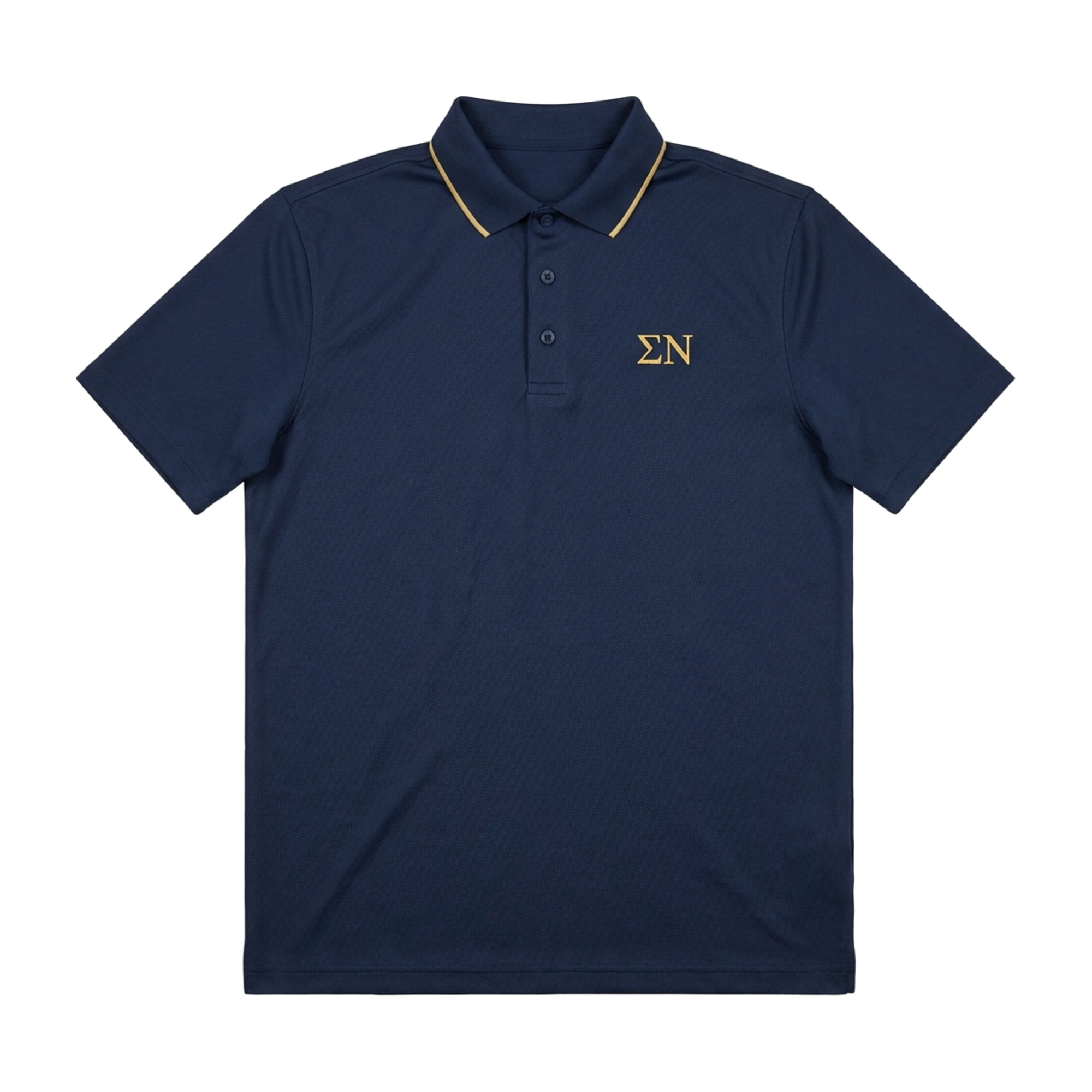 Sigma Nu - Navy Texture Gold Trim Polo